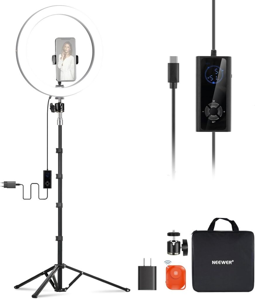 iluminación para Vlogger y Marca Personal aro de luz neewer rh12b por shop.lorenalove.com