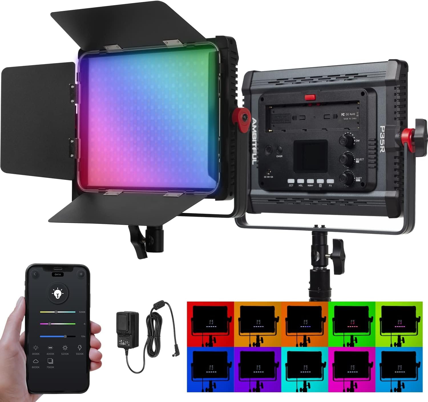iluminación para Vlogger y Marca Personal panel led ambitful p35r por shop.lorenalove.com